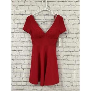 City Vibe Mini Wrap Dress Red 0‎